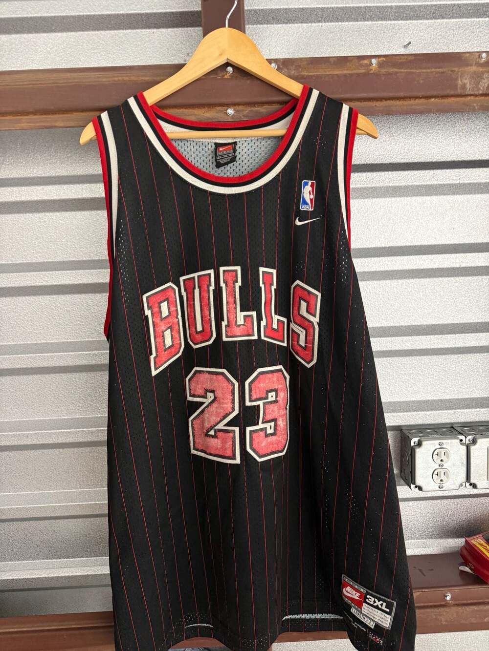 Vintage Nike Michael Jordan Chicago Bulls #23 Pinstripe Basketball Jersey